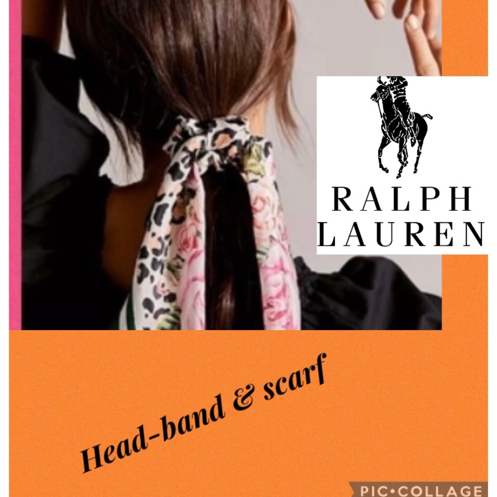 Ralph Lauren flowery patten silk scarf |headbands